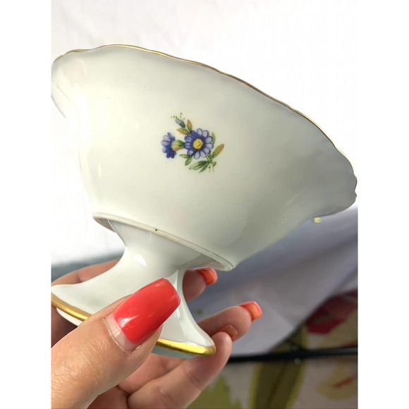 Limoges Dining Vintage Limoges Pedestal Footed Floral Porcelain